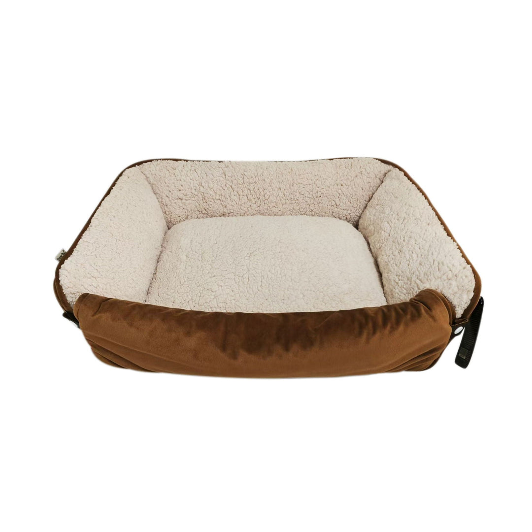 Dream Paws Velvet Dog Sofa Bed With Fold-Out Blanket