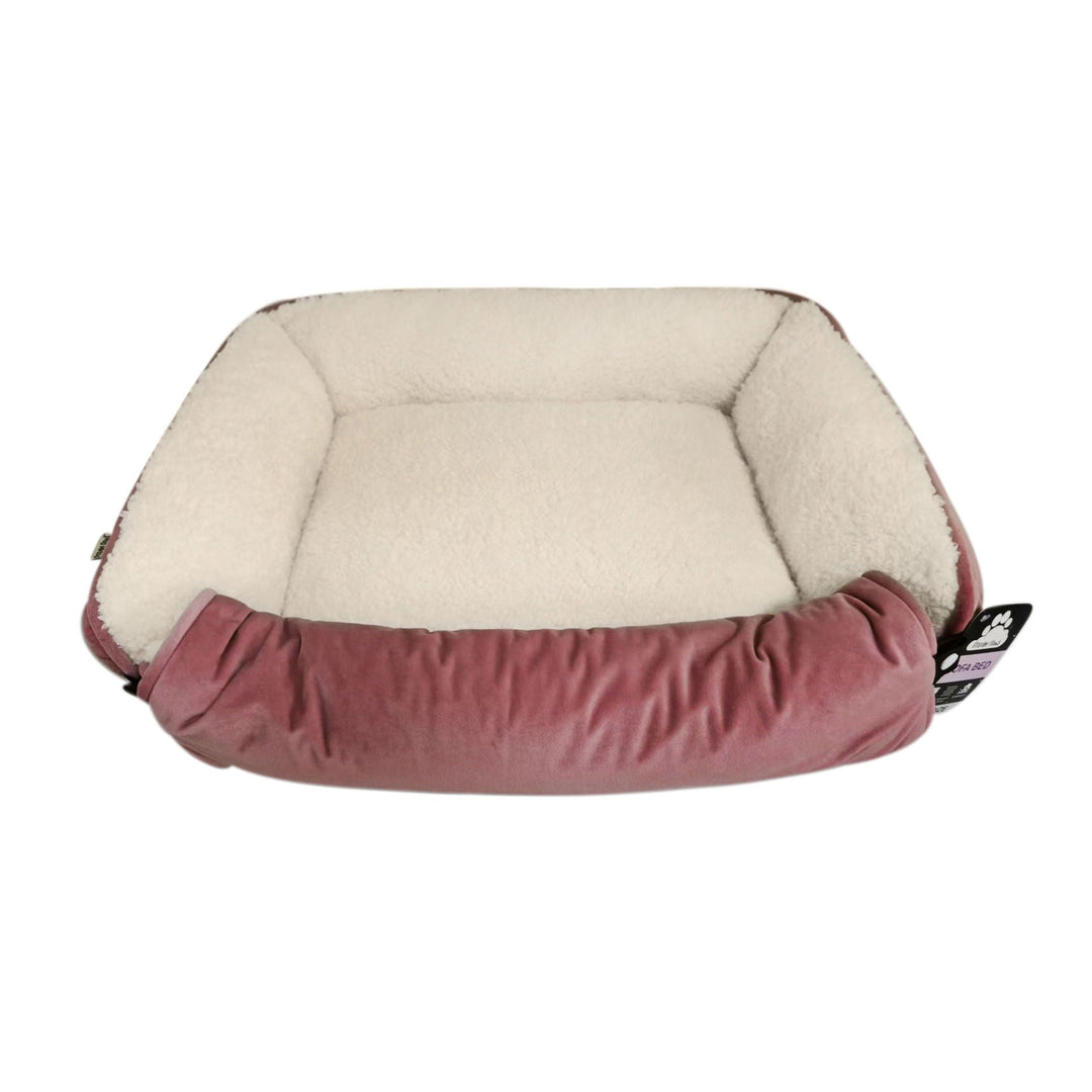 Dream Paws Velvet Dog Sofa Bed With Fold-Out Blanket