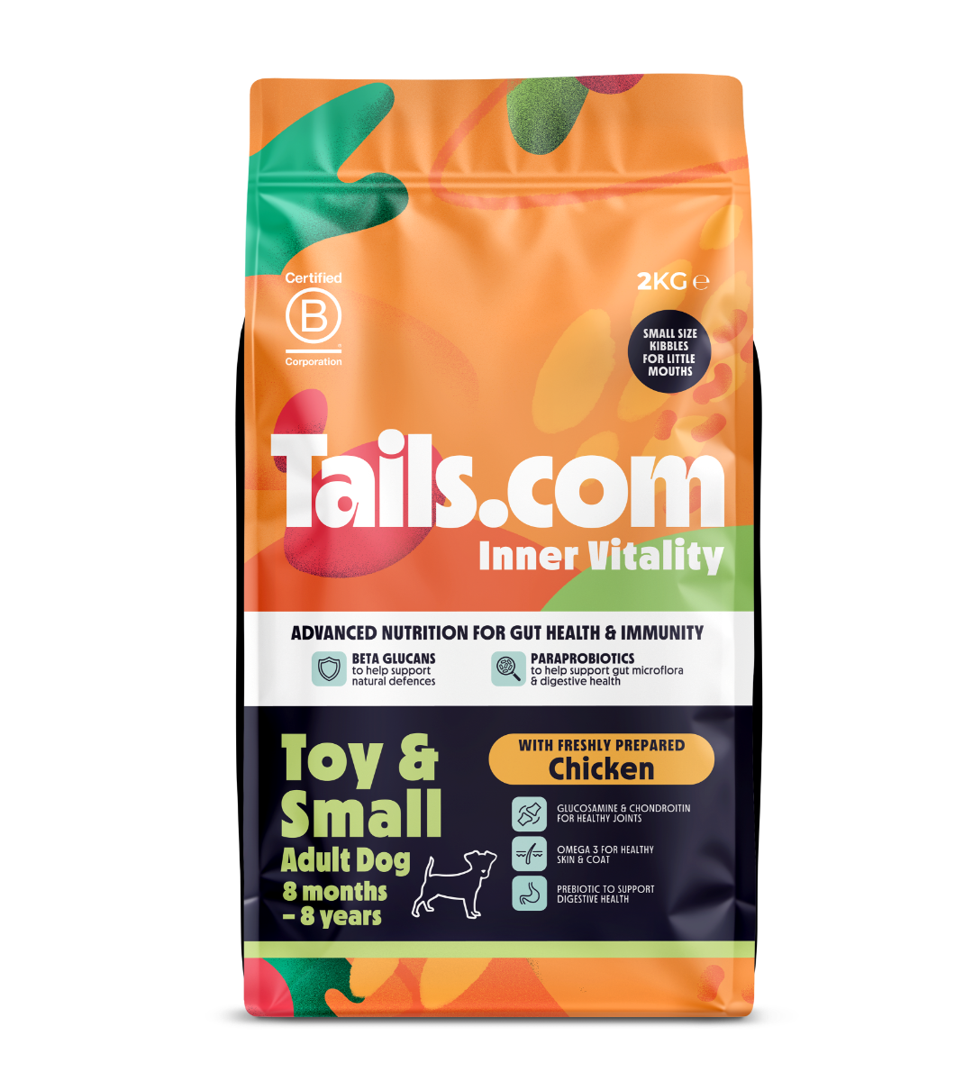 Tails Inner Vitality Toy & Small Adult Chicken Dry Dog Food 2kg