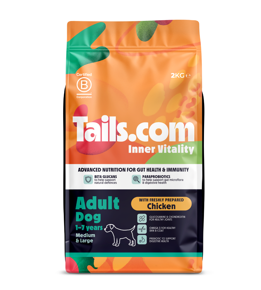 Tails Inner Vitality Medium & Large Adult Chicken Dry Dog Food 2kg