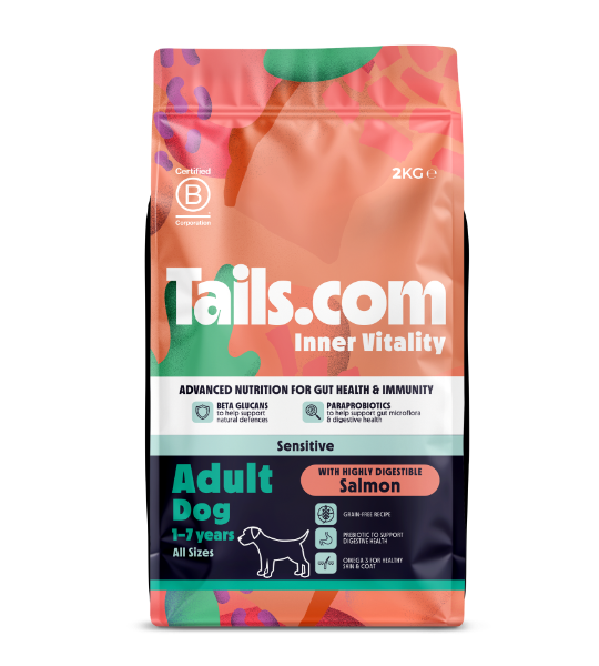 Tails Inner Vitality Sensitive Adult Salmon Dry Dog Food 2kg
