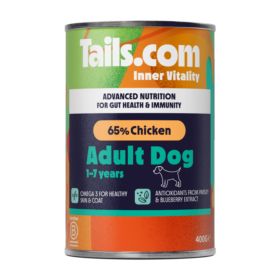 Tails Inner Vitality Dog Adult Chicken Can 400g