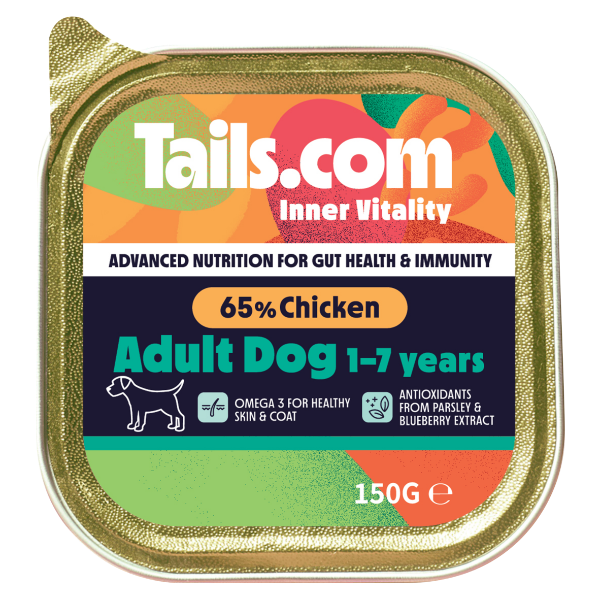 Tails Inner Vitality Dog Adult Chicken Tray 150g