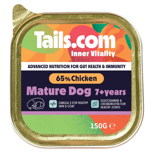 Tails Inner Vitality Dog Mature Chicken Tray 150g