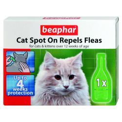 Beaphar Cat Spot On Repels Fleas 4wk