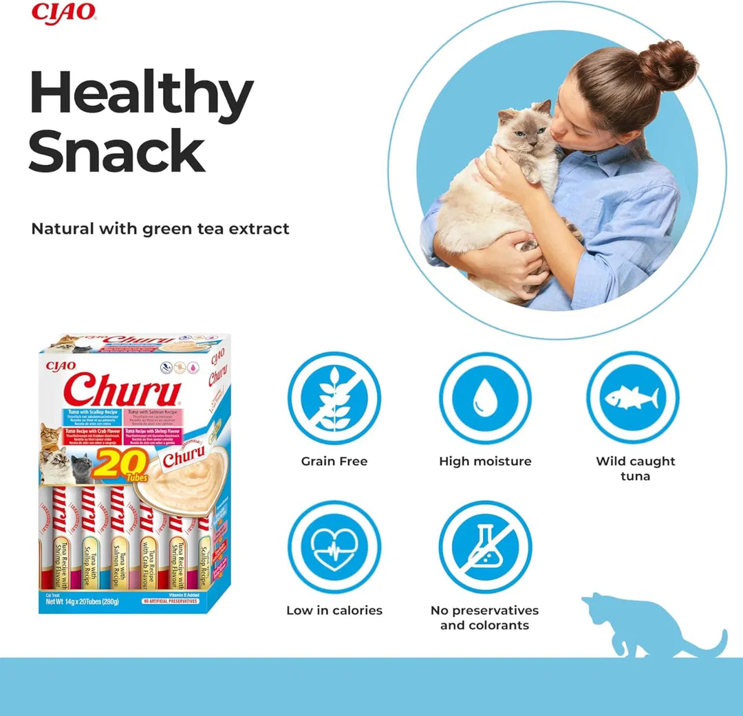 Churu Box Tuna Seafood Variety Cat Treats 20x14g