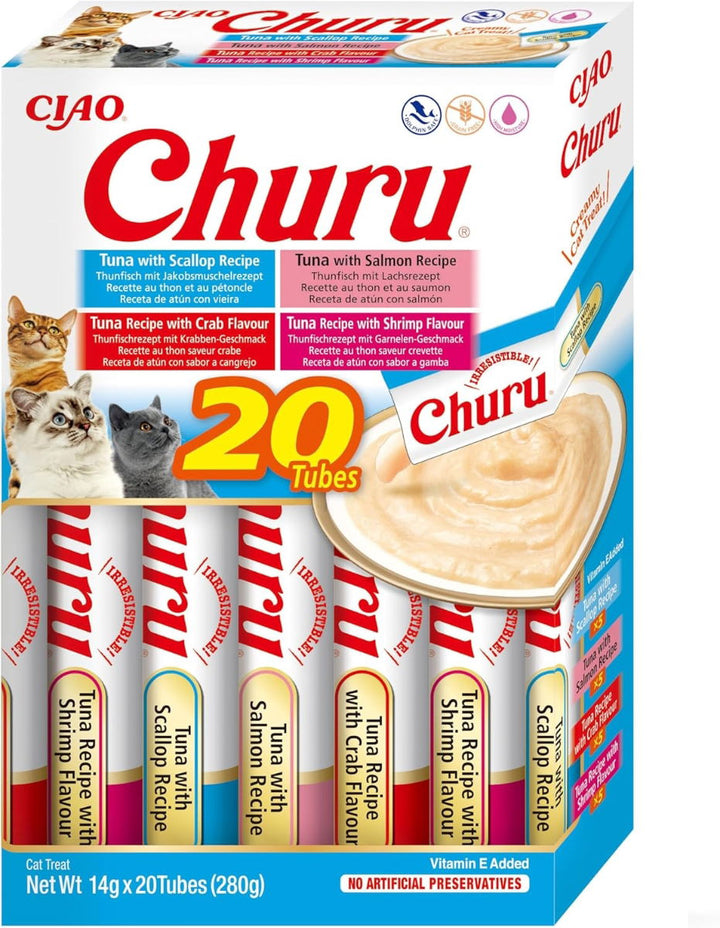 Churu Box Tuna Seafood Variety Cat Treats 20x14g