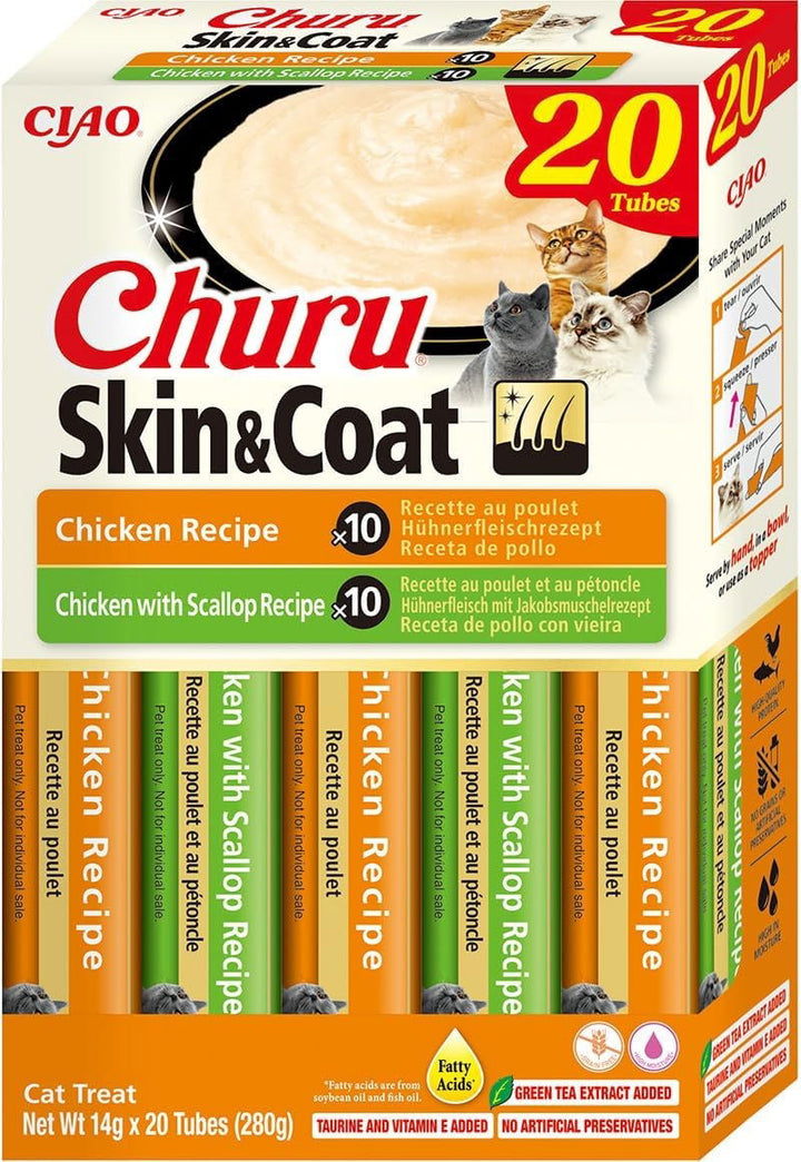 Churu Skin & Coat Chicken Variety Cat Treats 20x14g
