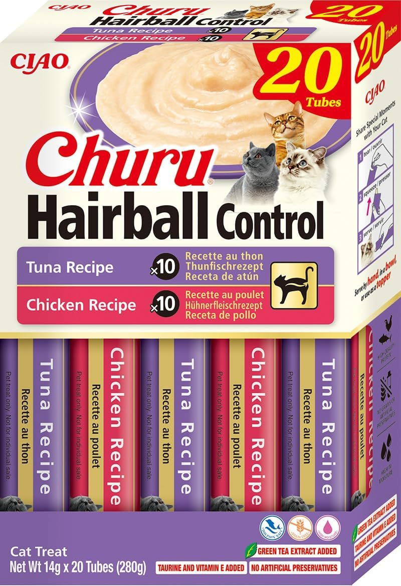 Churu Hairball Hairball Variety Tuna and Chicken Cat Treat 20x14g