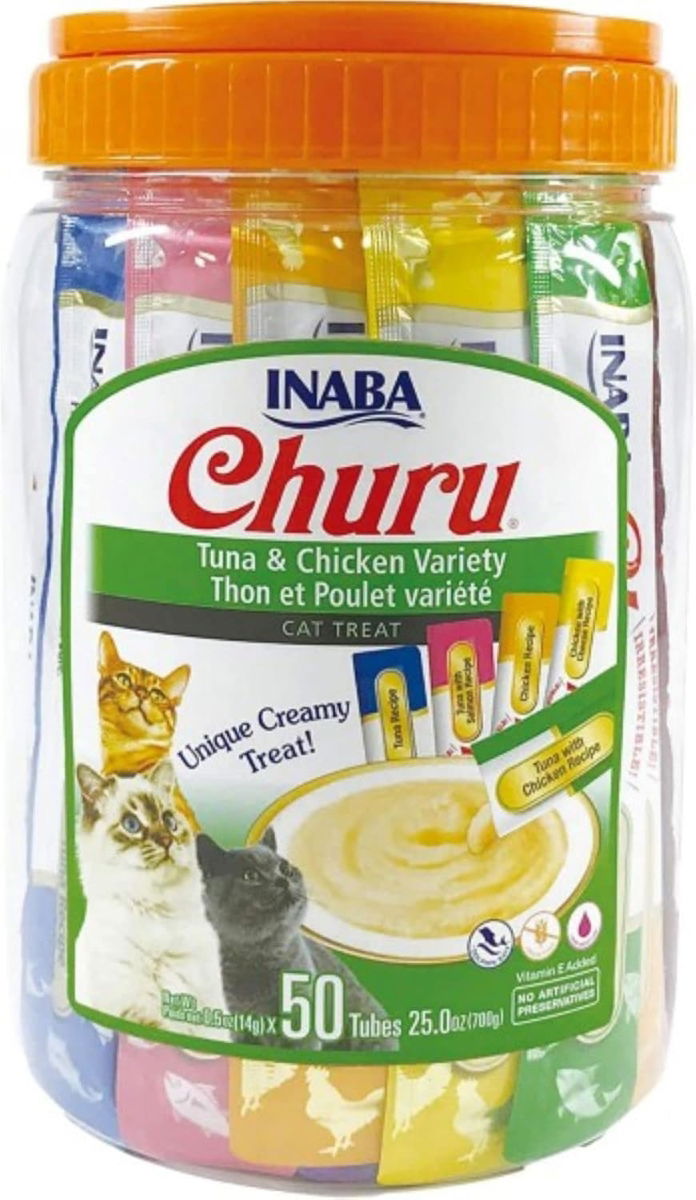 Churu Tuna & Chicken Varieties Cat Treats 50x14g Tub