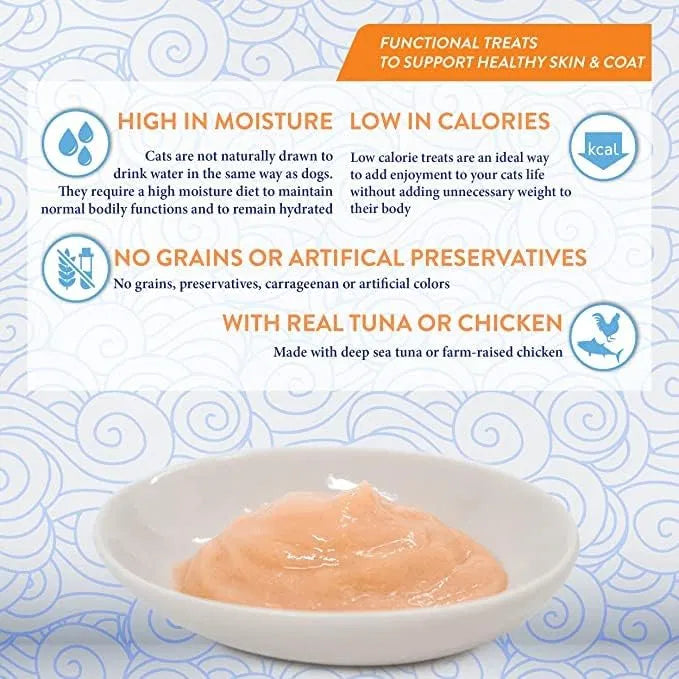 Churu Skin&Coat Tuna with Scallop Recipe Cat Treats 4x14g