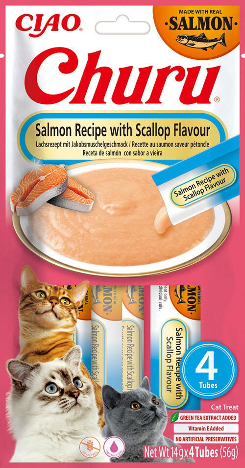 Churu Salmon Churu Salmon Recipe with Scallop Flavour Cat Treats 4x14g