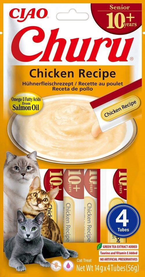 Churu Senior Chicken Recipe Cat Treats 4x14g