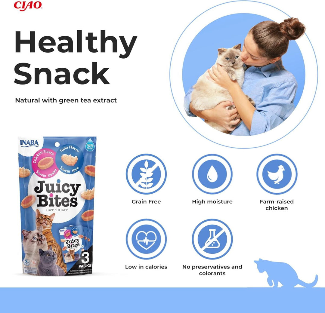 Churu Juicy Bites Tuna & Chicken Flavour Cat Treats 3 Pack