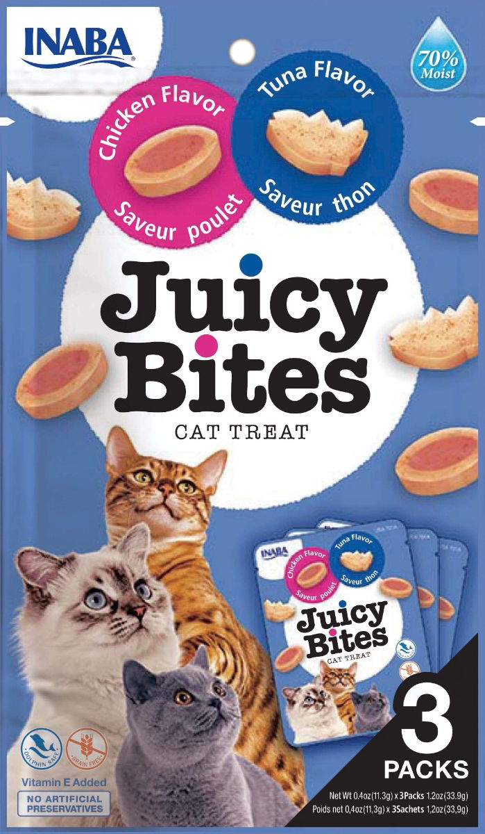 Churu Juicy Bites Tuna & Chicken Flavour Cat Treats 3 Pack