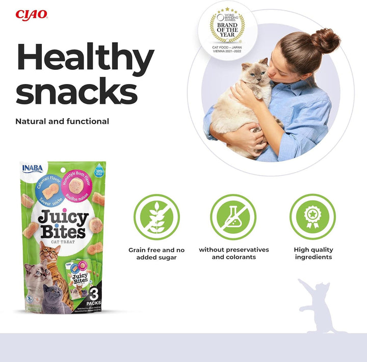 Churu Juicy Bites Homestyle Broth & Calamari Flavour Cat Treats 3 Pack