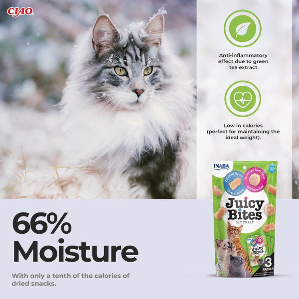 Churu Juicy Bites Homestyle Broth & Calamari Flavour Cat Treats 3 Pack