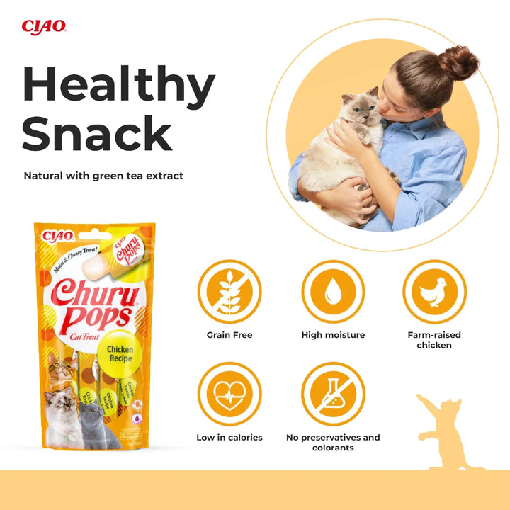 Churu Pops Chicken Recipe Cat Treats 4x15g