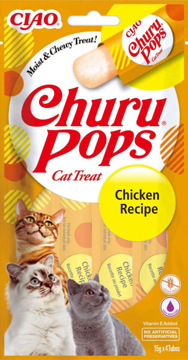 Churu Pops Chicken Recipe Cat Treats 4x15g