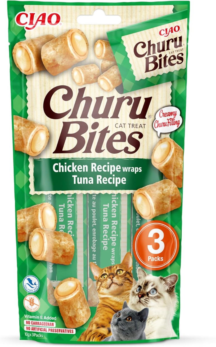 Churu Bites Wraps Tuna Recipe Cat Treats 3x10g