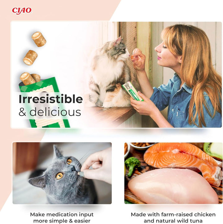 Churu Bites Wraps Tuna with Salmon Recipe Cat Treats 3x10g