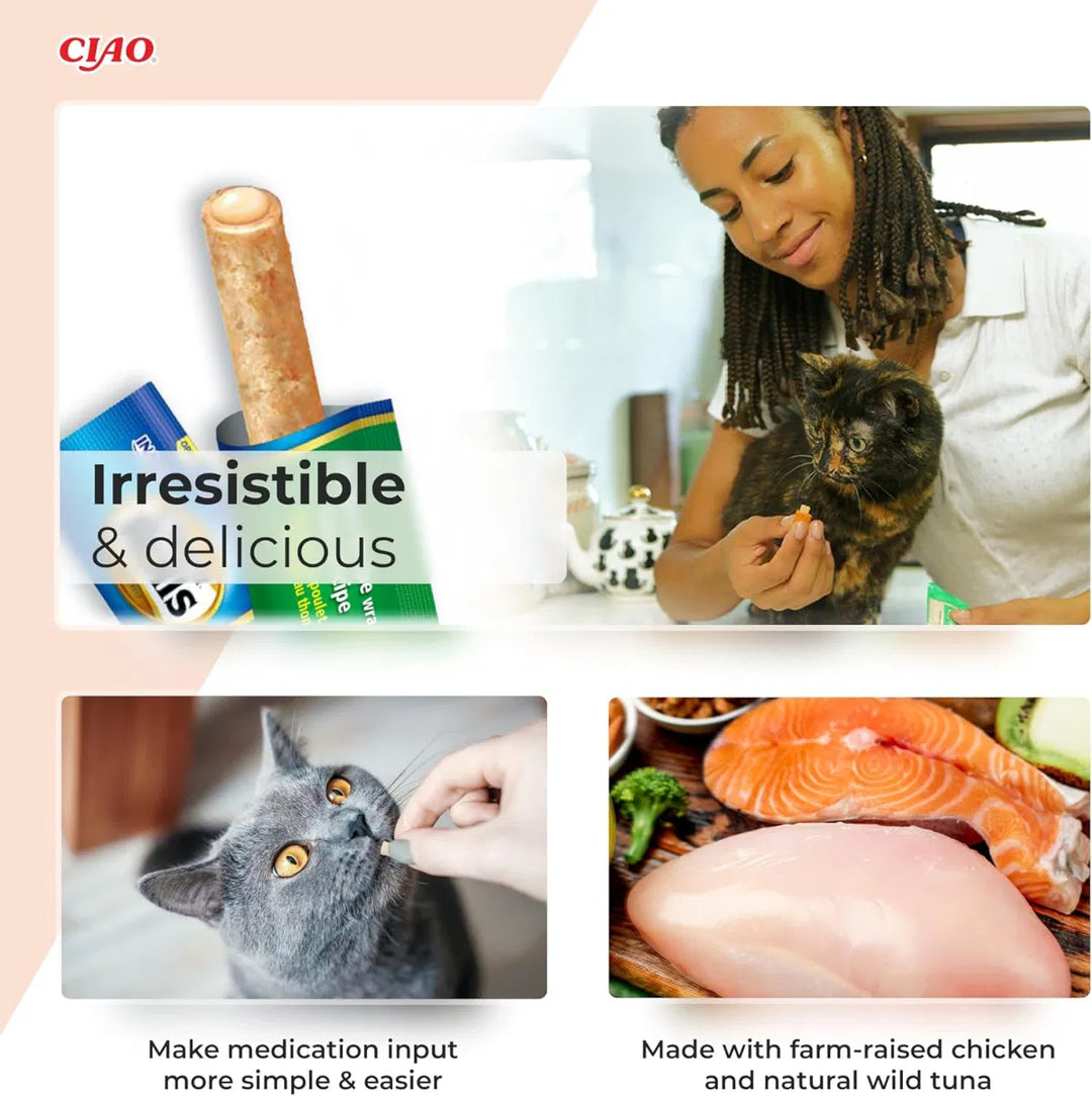 Churu Rolls Wraps Tuna Recipe Cat Treats 4x10g