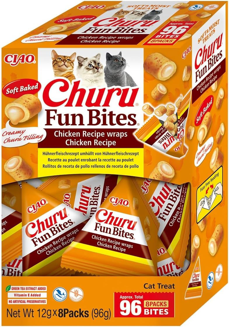 Churu Fun Bites Wraps Chicken Recipe Cat Treats 8x12g