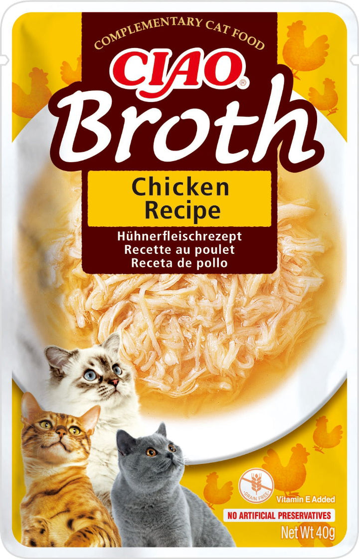 CIAO Broth Chicken Recipe Cat Wet Pouches 40gx12