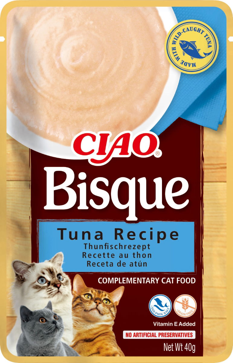 CIAO Bisque Tuna Recipe Cat Wet Pouches 40gx12