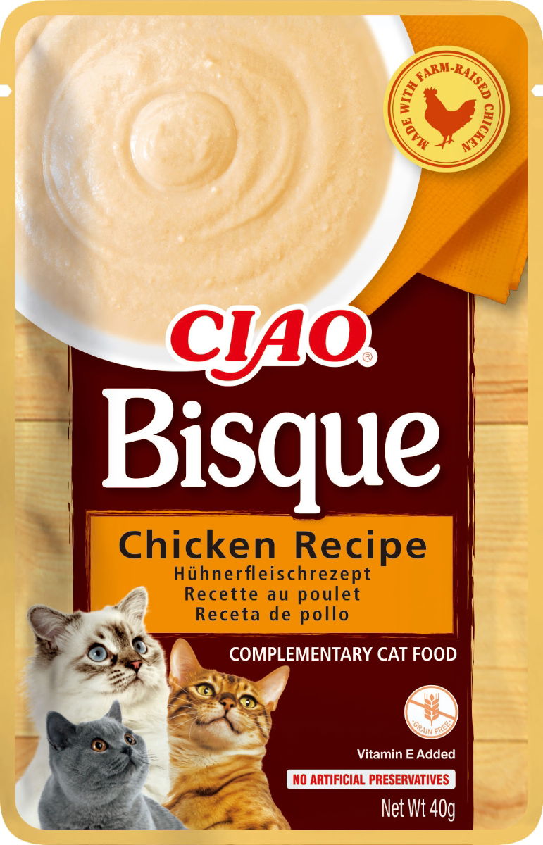 CIAO Bisque Chicken Recipe Cat Wet Pouches 40gx12