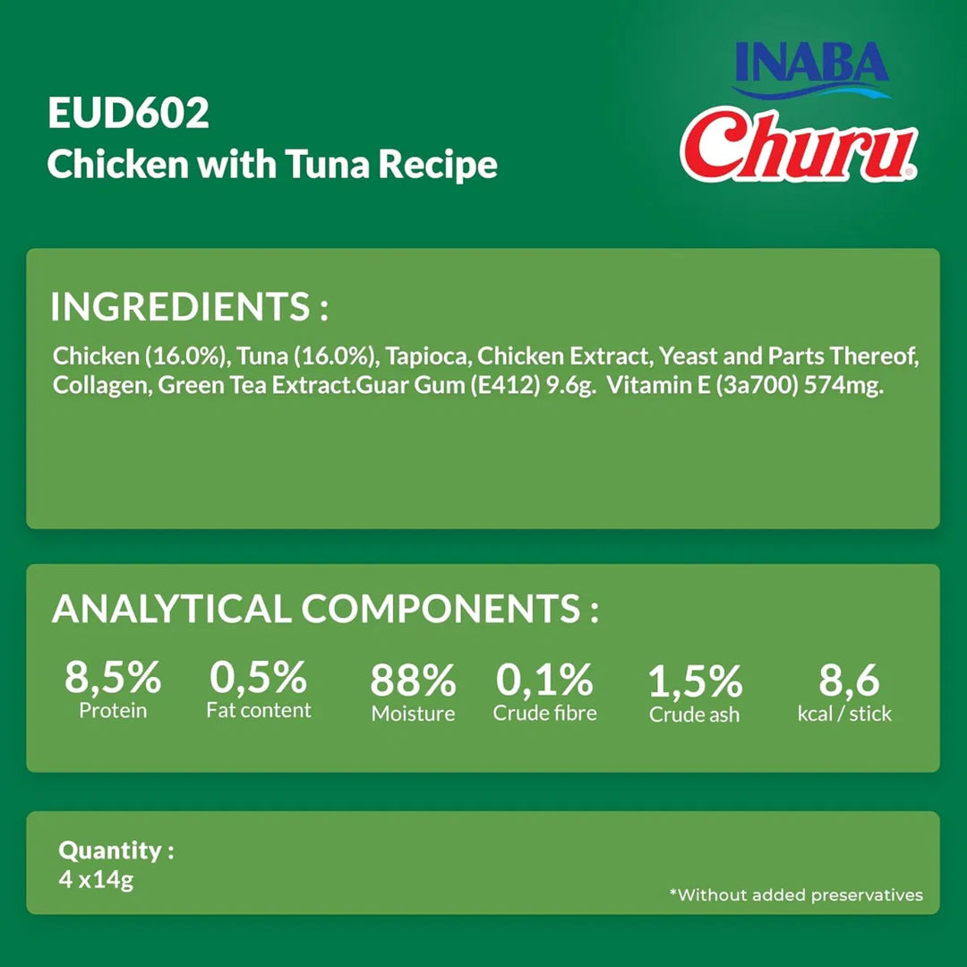 Churu Chicken with Tuna Recipe Dog Treats 8x20g