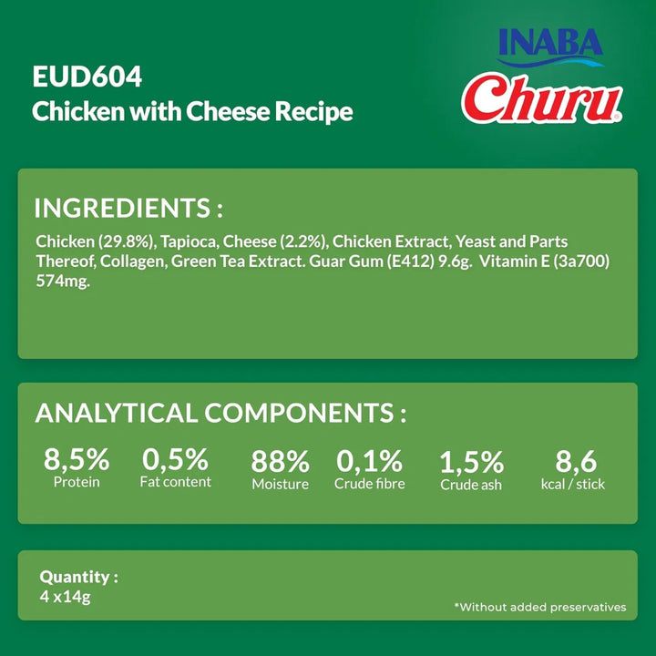 Churu Chicken with Cheese Recipe Dog Treats 8x20g