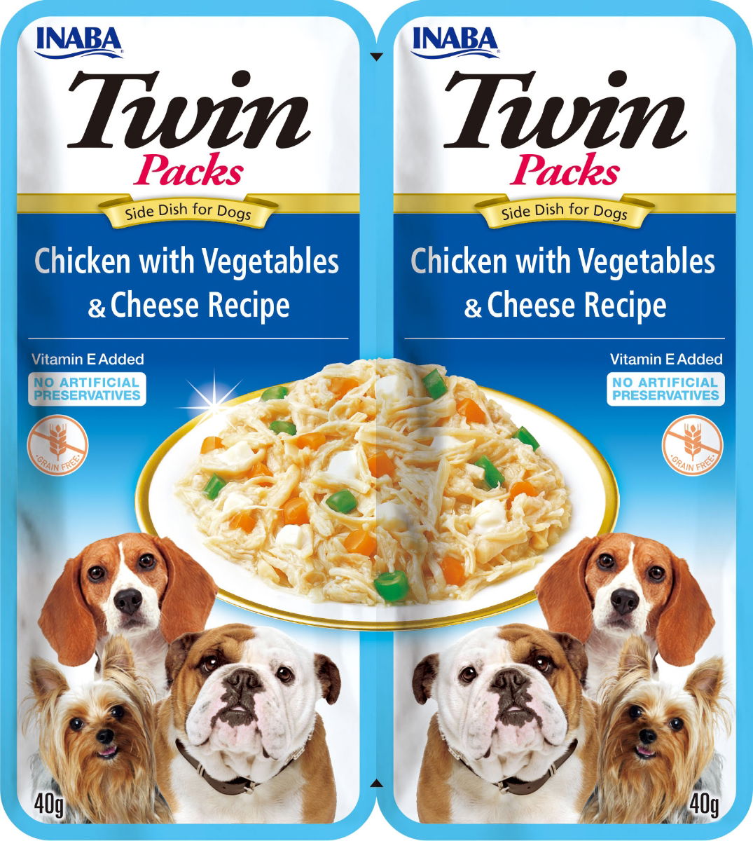 Ciao Twin Packs Chicken with Vegetables & Cheese Recipe in Chicken Broth Dog Food Wet Pouches 2x40g