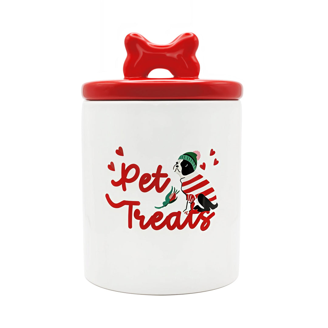Cath Kidston Hearts & Roses Ceramic Pet Treat Jar motif