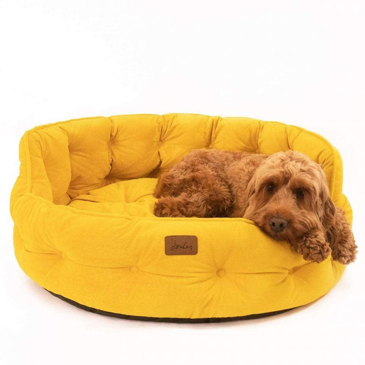 Joules Chesterfield Pet Bed Yellow