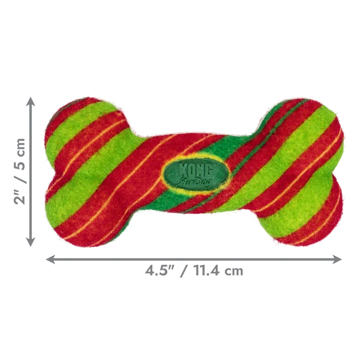 KONG Holiday 2026 AirDog Squeaker Bone Stripe Small