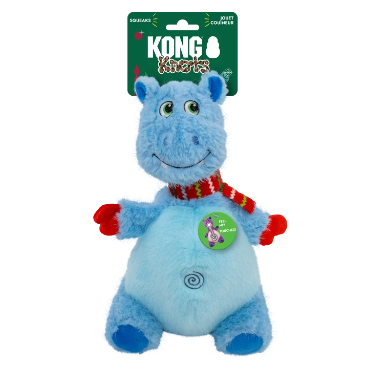 KONG Holiday 2026 Knots Belly Hippo Blue Medium/Large