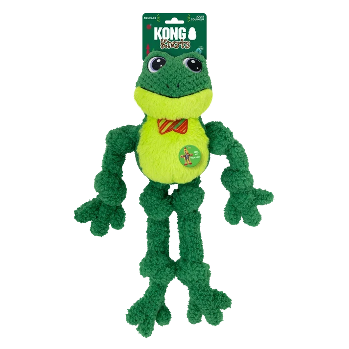KONG Holiday 2026 Knots Bow Tie Frog Large/Extra Large