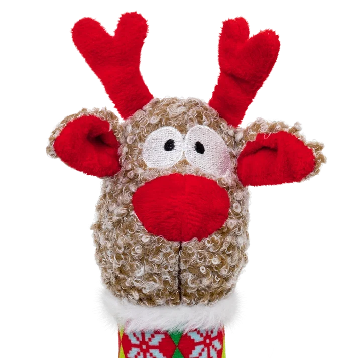 KONG Holiday 2026 Shakers Luvs Argyle Reindeer Medium