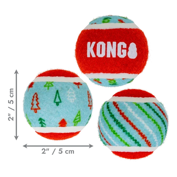 KONG Holiday 2026 SqueakAir Tennis Balls 6 Pack