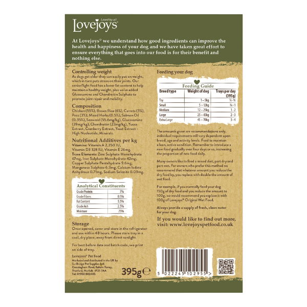 Lovejoys Senior Chicken with Rice & Vegetables 10x395g