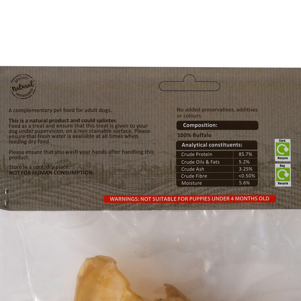 Elkwood 100% Natural Buffalo Ears Dog Treats 6 Pack