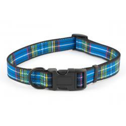 Ancol Adjustable Collar Tartan Blue Large 45-70cm