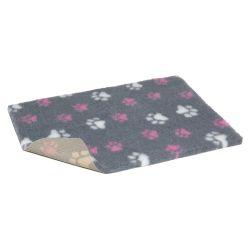 Vetbed Non Slip Pink & White Paw Grey 26X20"