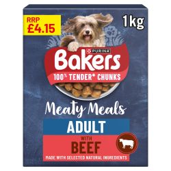 Bakers Adult Dog Meaty Meals Beef 1kg