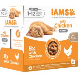 Iams 1-12 Months Kitten Chicken In Jelly 8 X 85G