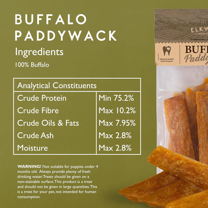 Elkwood 100% Natural Buffalo Paddywack 220g