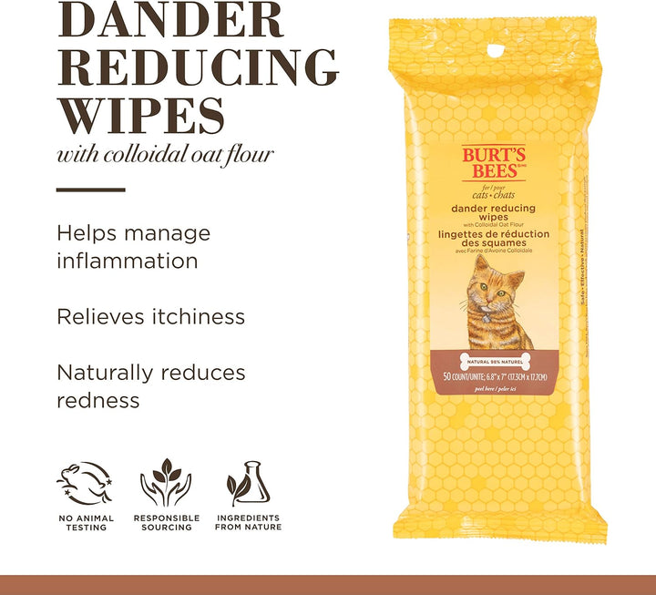 Burts Bees Cat Dander Wipes 50pk