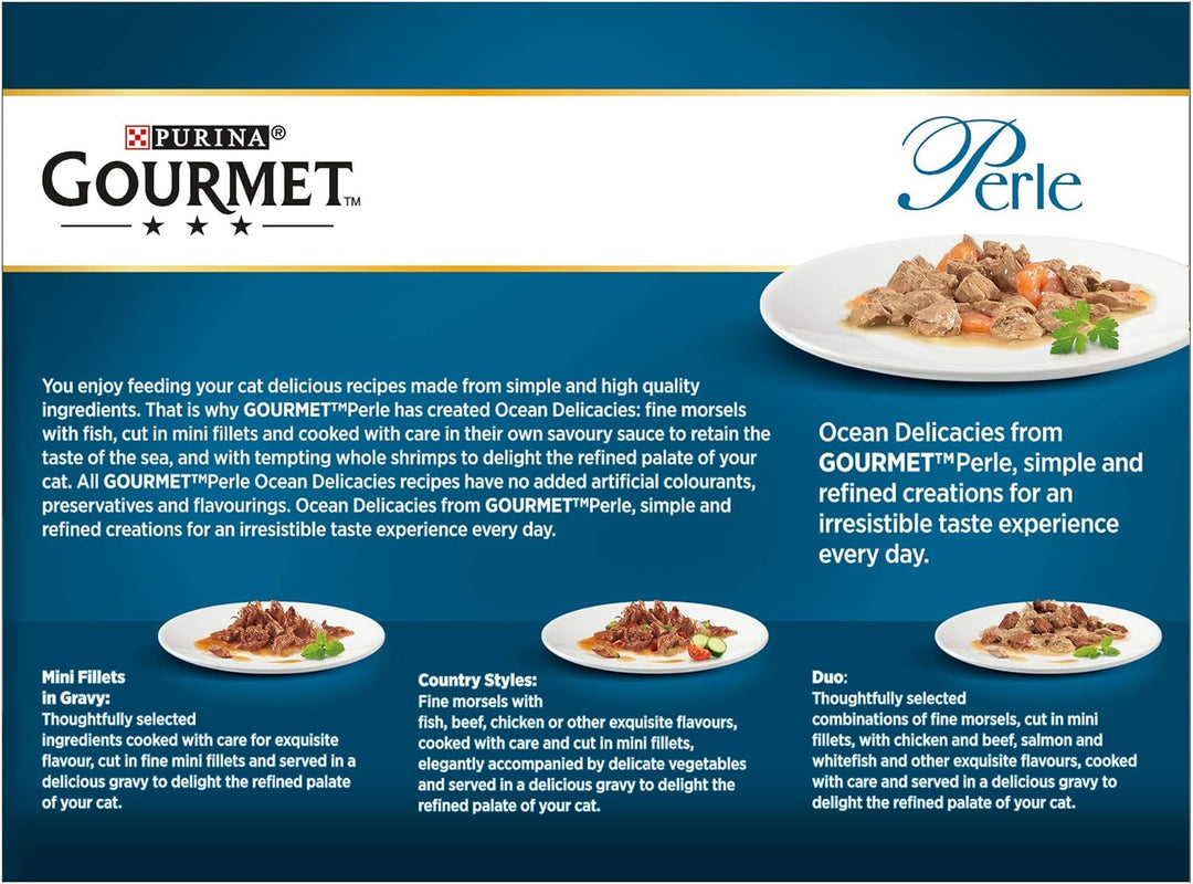 Gourmet Perle Ocean Delicacies In Gravy Wet Cat Food 12x85g