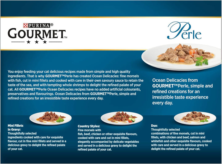 Gourmet Perle Ocean Delicacies In Gravy Wet Cat Food 12x85g